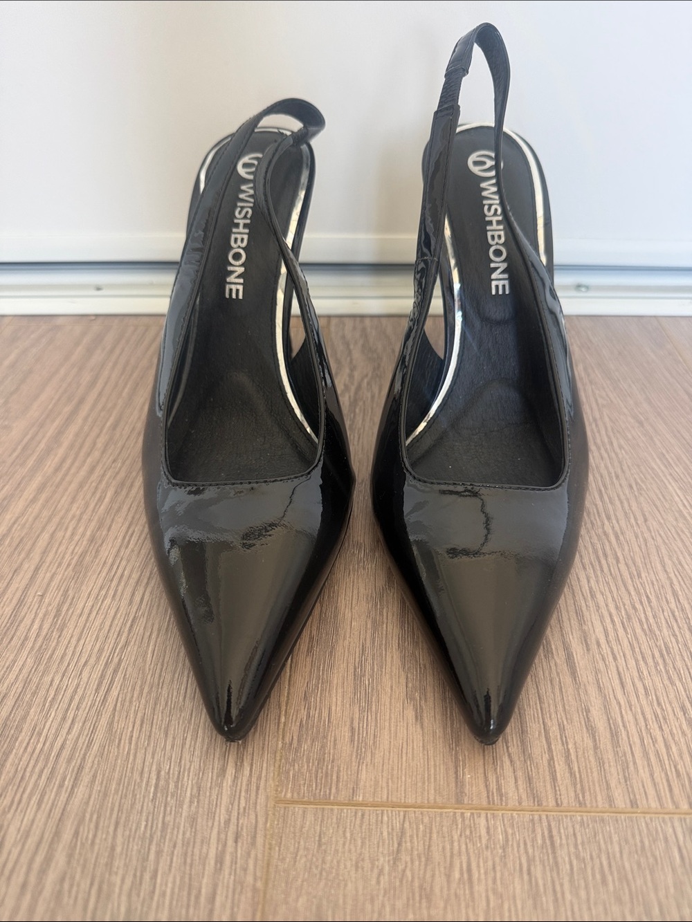 Browns Wishbone Patent Leather Slingback Heels